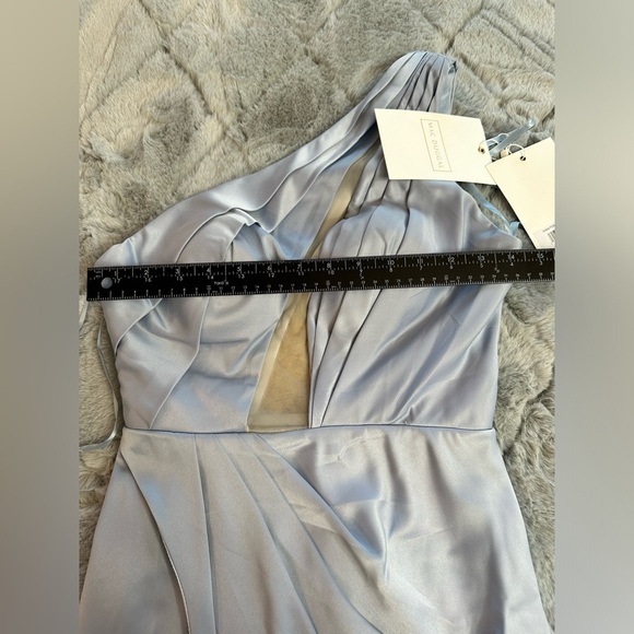 Mac Duggal 50668 powder blue gown pleated one-shoulder bodice dress formal New - Picture 12 of 12